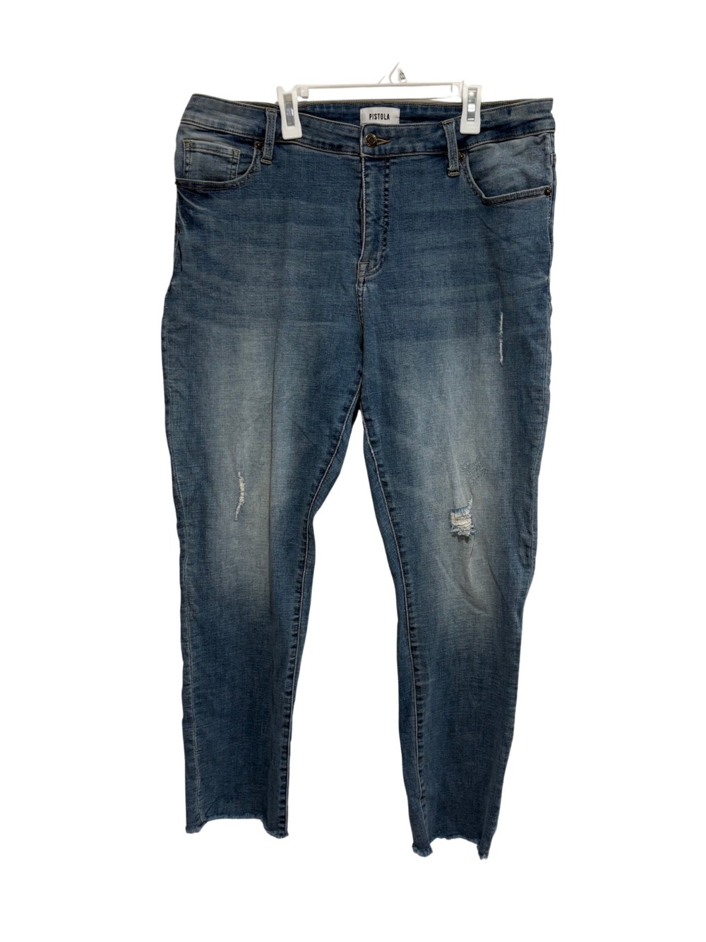 Pistola Jeans Womens Size 16 Blue Skinny Ankle Distressed Mid Rise Pants Denim